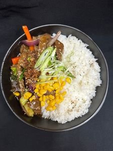Beef Teriyaki Stir-Fry Donburi