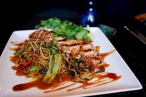 Grilled BBQ Chicken Teriyaki Soba